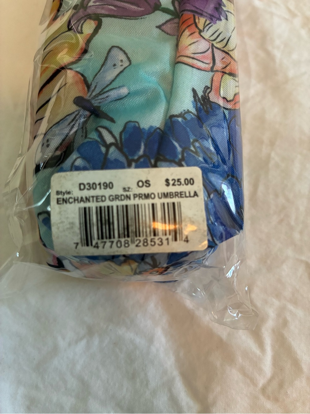 Brighton Floral Compact Umbrella in Blue, Pink and Purple - Picture 5 of 5